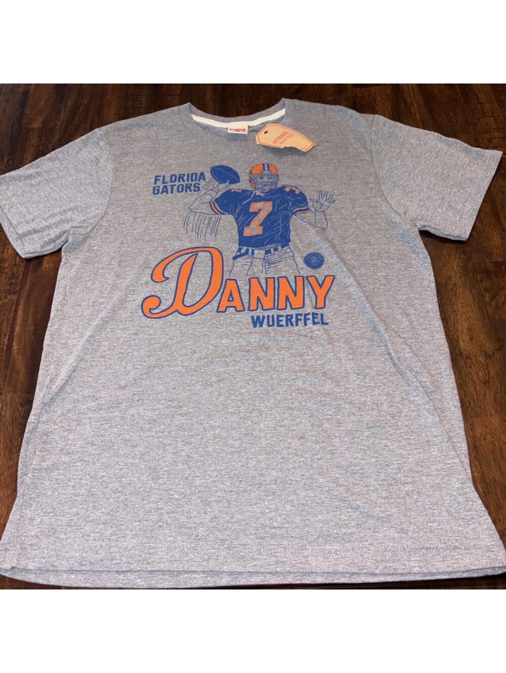 MENS M NEW Homage NCAA Florida Gators #7 Danny Wuerffel Football 3-Blend T-Shirt